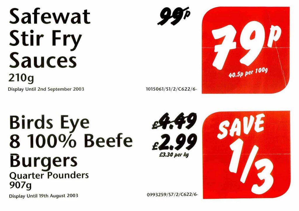 Safeway Price Tickets 15