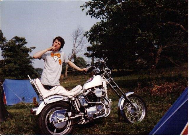 Martin posing by Sportster
