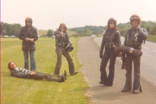 Polly, Paul, Little Pete, Gale and Frank at Gnasher Rally, Bedford - 1980