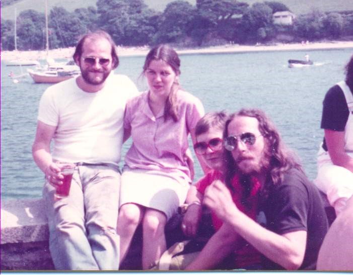 Beaver, Jane, Mandy and Paul outside The Ferry Inn, Salcombe - 1982
