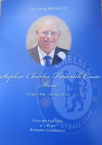 Stephen Cross order of service