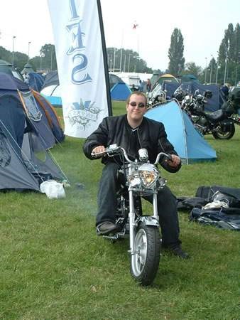 Darren riding his raffle prize